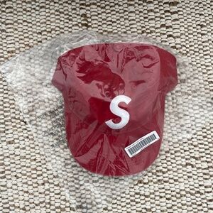 Supreme Pigment Coated S Logo 6 Panel 'Red' Cap